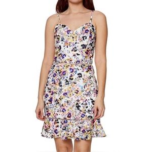 Betsey Johnson Floral Spaghetti Strap Sundress White Multicolor Dress Size 12